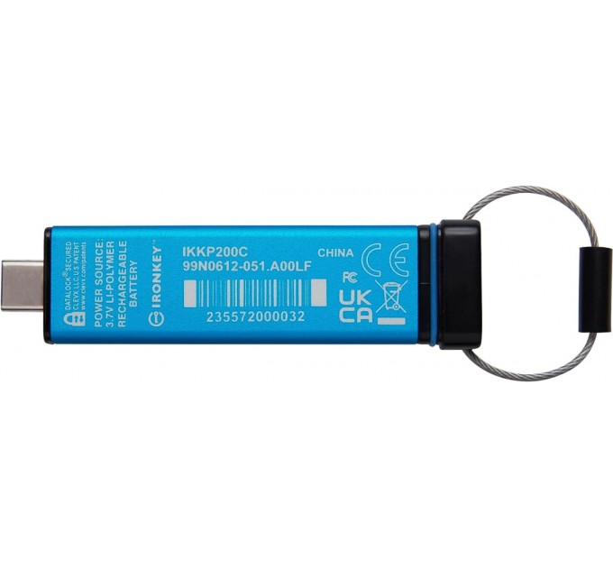 Kingston Флеш-накопичувач USB3.2 128GB Kingston IronKey Keypad 200 Type-C Blue (IKKP200C/128GB)