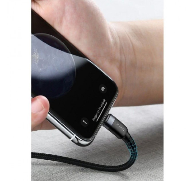 Baseus Дата кабель USB-C to Lightning 1.0m 18W 2.1A Cafule Black-Grey Baseus (CATLKLF-G1)