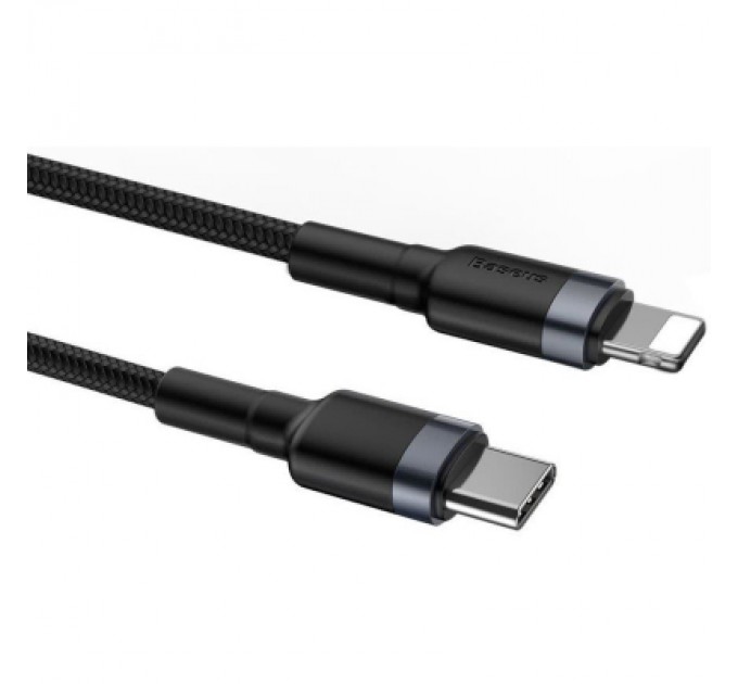 Baseus Дата кабель USB-C to Lightning 1.0m 18W 2.1A Cafule Black-Grey Baseus (CATLKLF-G1)