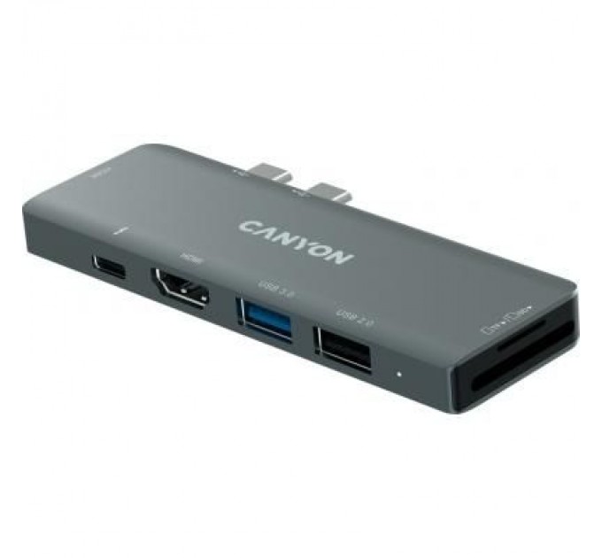 Canyon Порт-реплікатор Canyon 1*Type C PD100W+2*HDMI+1*USB3.0+1*USB2.0+1*SD+1*TF (CNS-TDS05B)