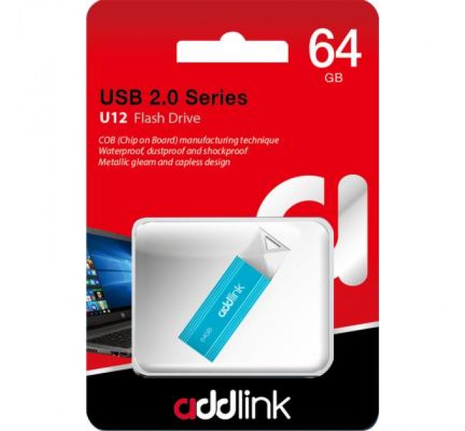 AddLink USB флеш накопичувач AddLink 64GB U12 Aqua USB 2.0 (ad64GBU12A2)