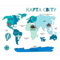 Набір для творчості Rosa Talent Карта світу 3D, МДФ, 30,5 х 37,5 см (4823098540007)