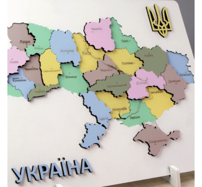 Rosa Набір для творчості Rosa Talent Мапа України 3D пастельні кольори 24.5х18.5 см (4823098532552)