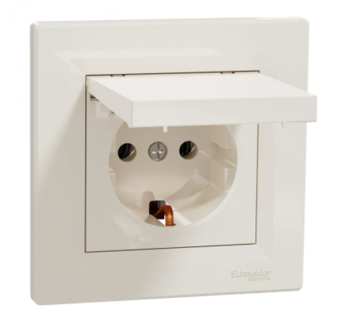 Schneider Electric Розетка Schneider Electric ASFORA з кришкою, крем (EPH3100123)