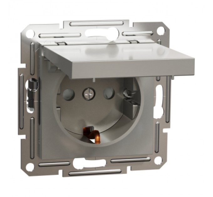 Schneider Electric Розетка Schneider Electric ASFORA з кришкою, бронза (EPH3100169)