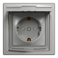 Розетка Schneider Electric ASFORA з кришкою IP44, алюміній (EPH3100361)