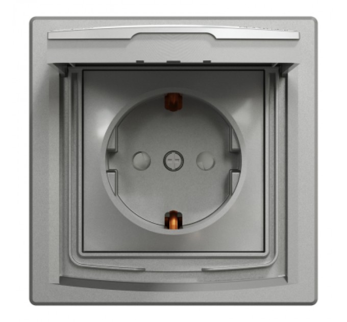 Schneider Electric Розетка Schneider Electric ASFORA з кришкою IP44, алюміній (EPH3100361)