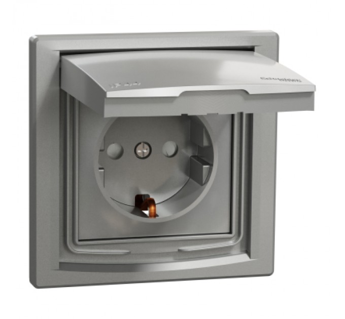 Schneider Electric Розетка Schneider Electric ASFORA з кришкою IP44, алюміній (EPH3100361)