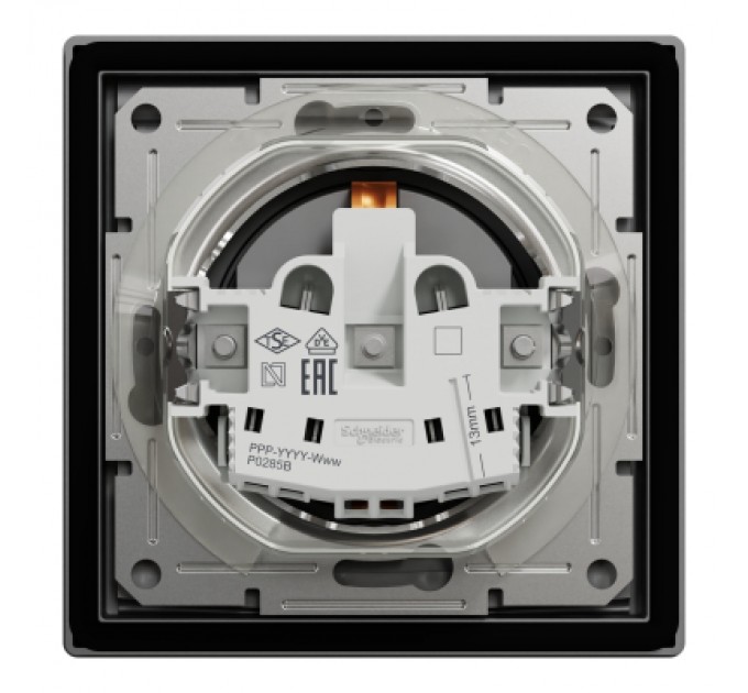 Schneider Electric Розетка Schneider Electric ASFORA з кришкою, IP44, антрацит (EPH3100371)