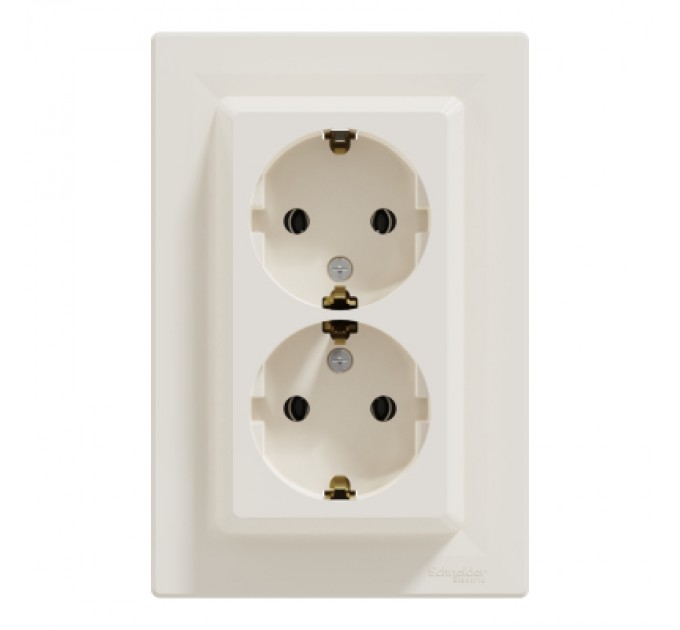 Schneider Electric Розетка Schneider Electric ASFORA із заземленням подвійна крем 16А (EPH9900123)