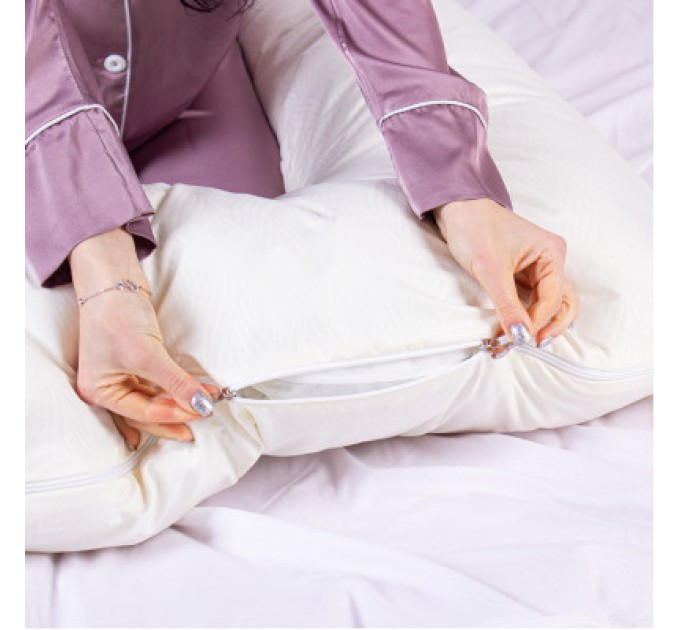 MirSon Подушка MirSon для вагітних і відпочинку Eco Line №8015 U-подібна Creamy (2200006178392)