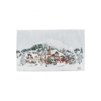 Серветка на стіл Прованс гобеленова з велюром Зимове місто 30х50 см (4823093450479)