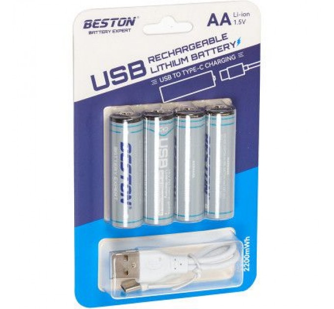 Beston Акумулятор Beston AA USB Type-C 1460mAh 1.5V Li-ion * 4 (2AC-60/AA620265)
