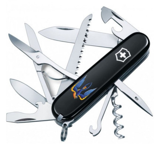 Victorinox Ніж Victorinox Huntsman Ukraine 91 мм Чорний Тризуб-Ластівка (1.3713.3_T1230u)
