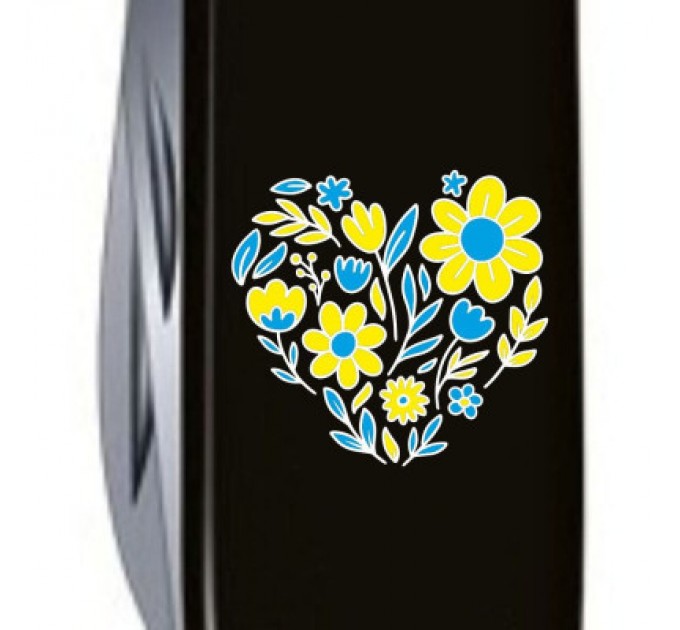 Victorinox Ніж Victorinox Spartan Ukraine 91 мм Чорний Квіткове серце (1.3603.3_T1246u)