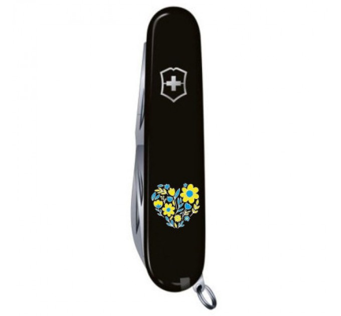 Victorinox Ніж Victorinox Spartan Ukraine 91 мм Чорний Квіткове серце (1.3603.3_T1246u)
