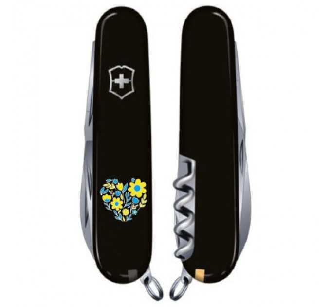 Victorinox Ніж Victorinox Spartan Ukraine 91 мм Чорний Квіткове серце (1.3603.3_T1246u)