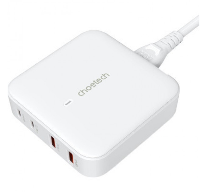 Choetech Зарядний пристрій Choetech GaN 2 USB-A / 2 USB-C 100W QC3.0/PD/PPS (PD8008-EU-WH)