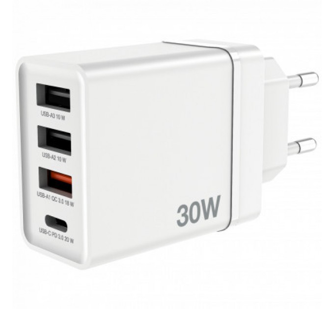 Verbatim Зарядний пристрій Verbatim USB 30W PD3.0 4-ports white (49701)