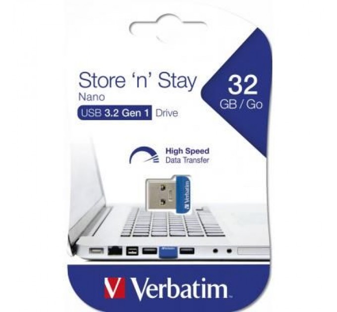 Verbatim USB флеш накопичувач Verbatim 32GB Store 'n' Stay NANO Blue USB 3.0 (98710)
