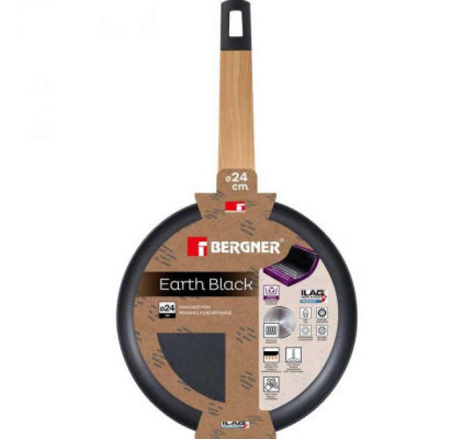 Bergner Сковорода Bergner Earth Black для млинців 24 см (BG-34626-BK)