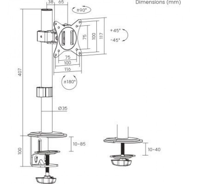 Brateck Кронштейн Brateck LDT66-C01
