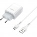 HOCO Зарядний пристрій HOCO C73A Glorious dual port charger set(Type-C) White (6931474713070)