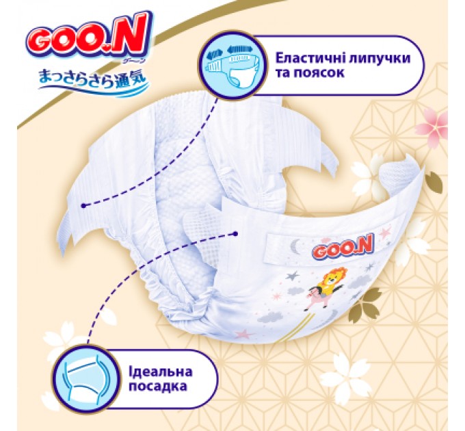 GOO.N Підгузки GOO.N Premium Soft 5-9 кг Розмір 3 M на липучках 64 шт (F1010101-154)