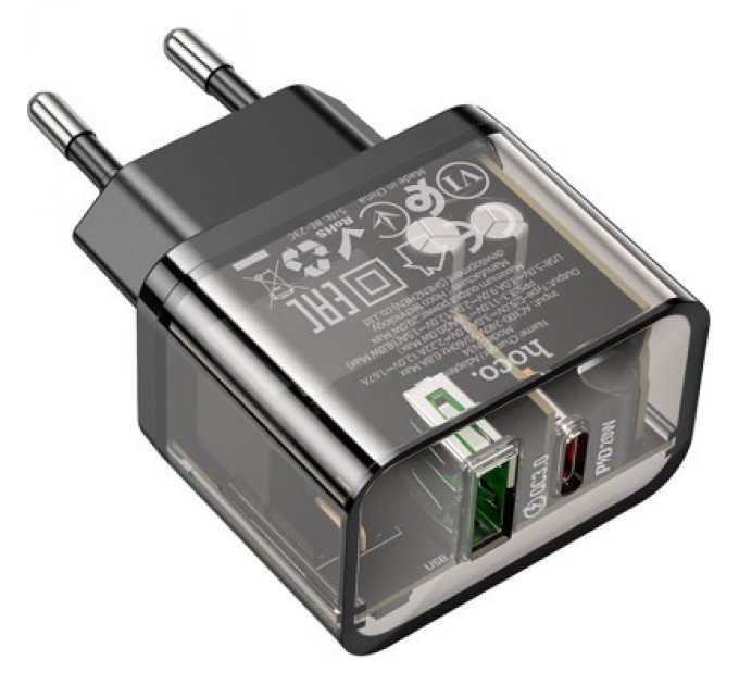 HOCO Зарядний пристрій HOCO N34 Dazzling dual-port Black (6931474799166)