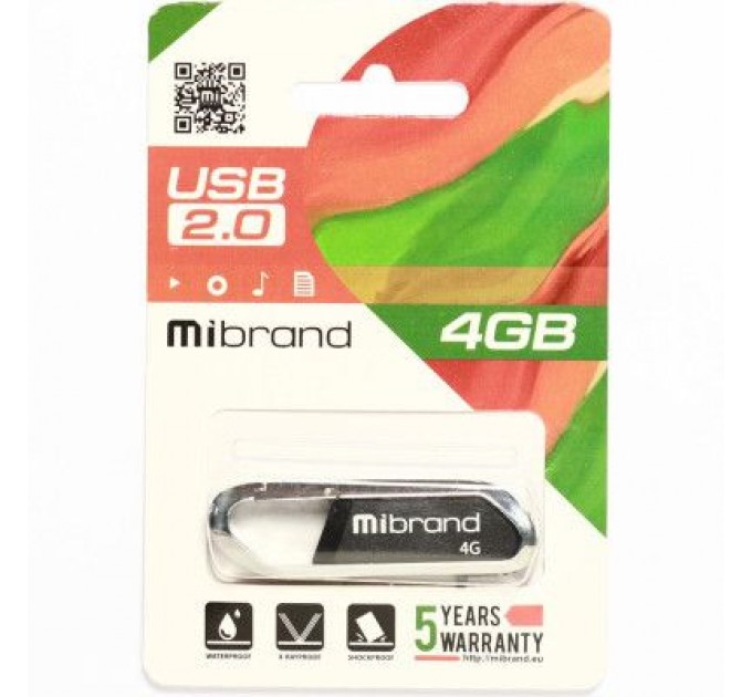 Mibrand USB флеш накопичувач Mibrand 4GB Aligator Grey USB 2.0 (MI2.0/AL4U7G)