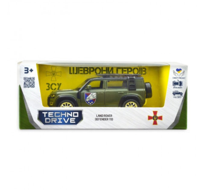 TechnoDrive Машина TechnoDrive Автомодель серії Шеврони Героїв - Land Rover Defender 110 - 25 ОПДБр (250289M)