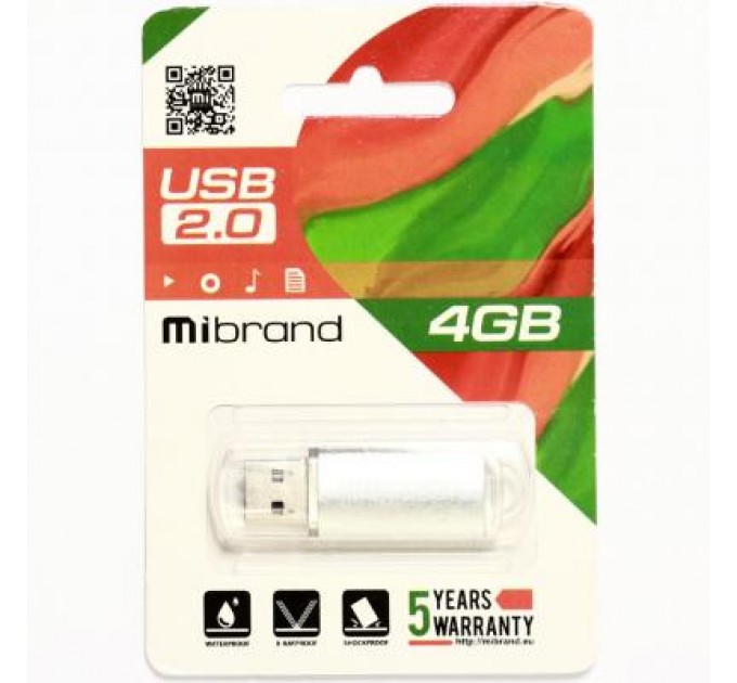 Mibrand USB флеш накопичувач Mibrand 4GB Cougar Silver USB 2.0 (MI2.0/CU4P1S)