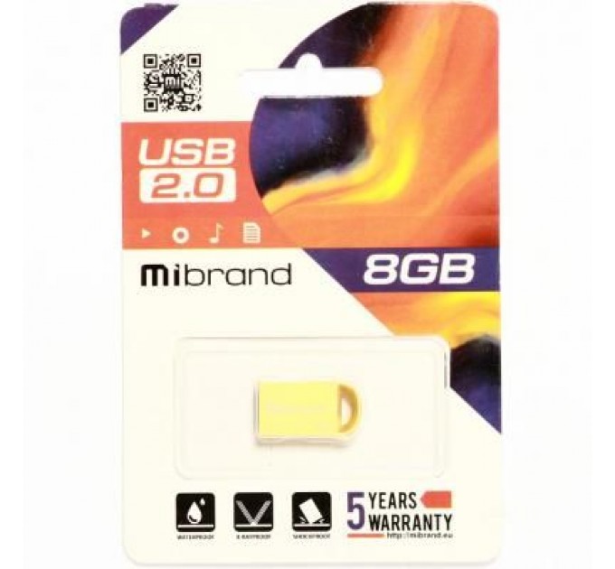 Mibrand USB флеш накопичувач Mibrand 8GB lynx Gold USB 2.0 (MI2.0/LY8M2G)