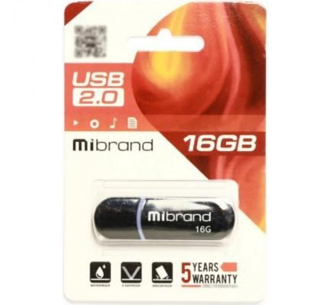 Mibrand USB флеш накопичувач Mibrand 16GB Panther Black USB 2.0 (MI2.0/PA16P2B)