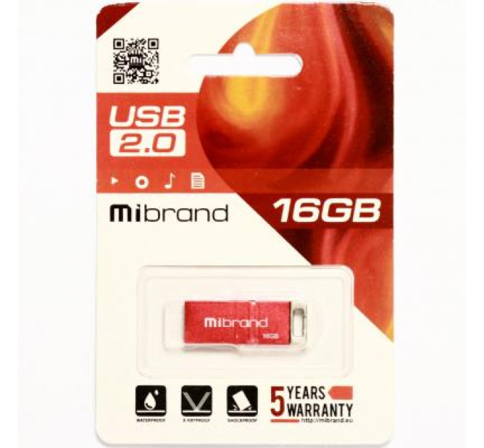 Mibrand USB флеш накопичувач Mibrand 16GB Сhameleon Red USB 2.0 (MI2.0/CH16U6R)