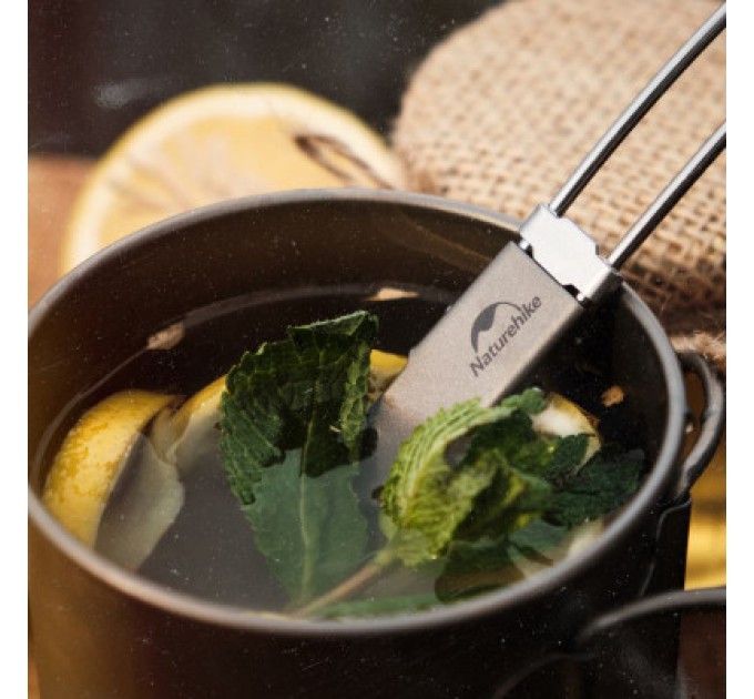 Naturehike Ложка-виделка туристична Naturehike NH19C001-J сіра з мішечком (6927595734759)