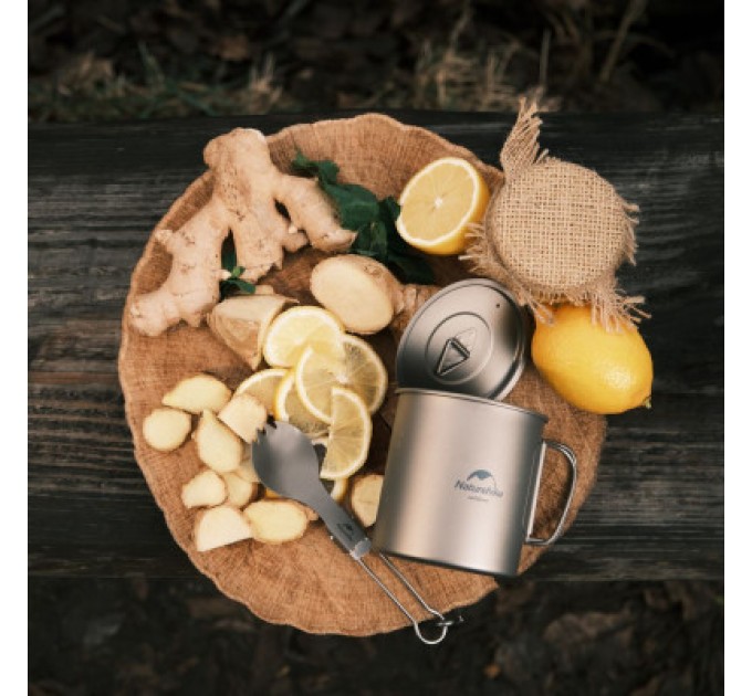 Naturehike Ложка-виделка туристична Naturehike NH19C001-J сіра з мішечком (6927595734759)