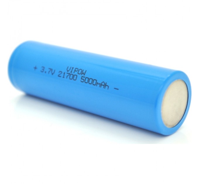 Vipow Акумулятор 21700 5000mAh, 3.7V, Blue, FlatTop Vipow (ICR21700-5000mAhFT / 31080)