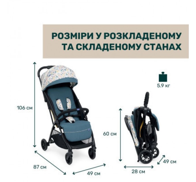 Chicco Коляска Chicco Glee Блакитна (8058664173600) (87068.78)