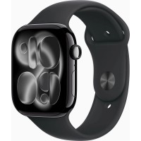 Смарт-годинник Apple Watch Series 11 GPS 46mm Jet Black Aluminium Case with Black Sport Band - S/M (MEUW4RK/A)