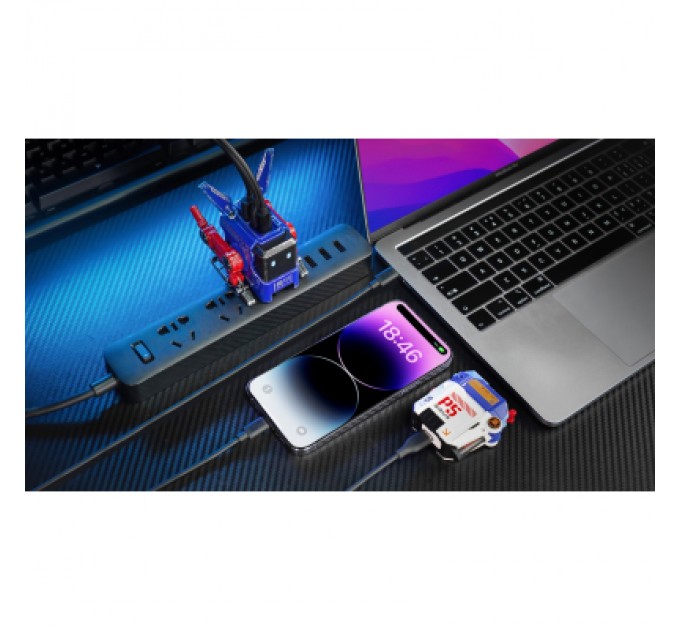 GravaStar Зарядний пристрій GravaStar Alpha65 65Вт 2XUSB-C/USB-A War-Damaged Blue (GRAVASTARA65_OPP_EUK)