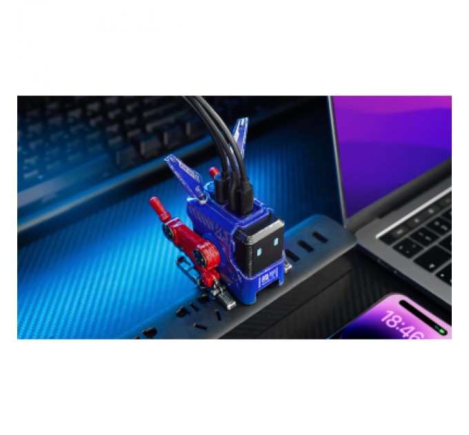 GravaStar Зарядний пристрій GravaStar Alpha65 65Вт 2XUSB-C/USB-A War-Damaged Blue (GRAVASTARA65_OPP_EUK)