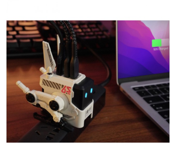 GravaStar Зарядний пристрій GravaStar Alpha65 65Вт 2XUSB-C/USB-A White (GRAVASTARA65_WHT_EUK)