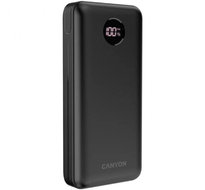 Canyon Батарея універсальна Canyon PB-2002 20000mAh, PD/20W, QC/3.0, Black (CNE-CPB2002B)