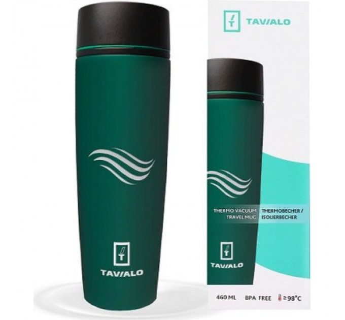 Tavialo Термокружка Tavialo матовий зелений колір + 2 ущільнювальних кільця 460 мл (190460108)