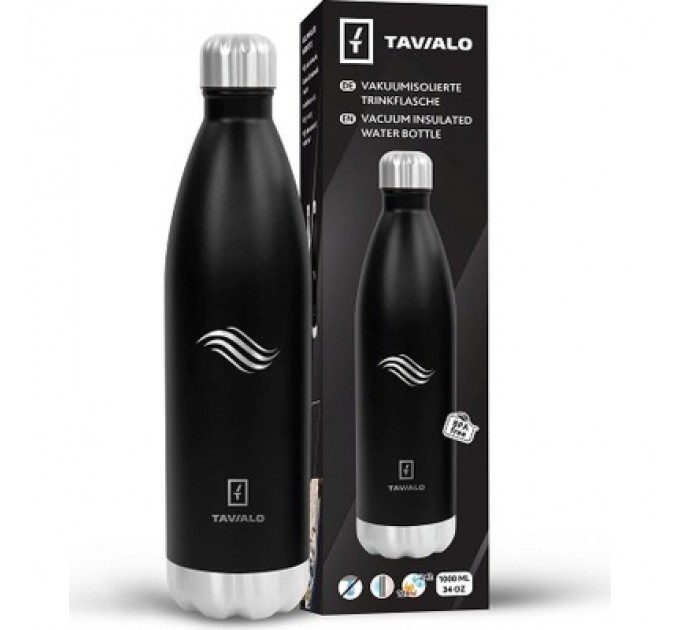 Tavialo Термокружка Tavialo 1 л матовий чорний колір (191010101)