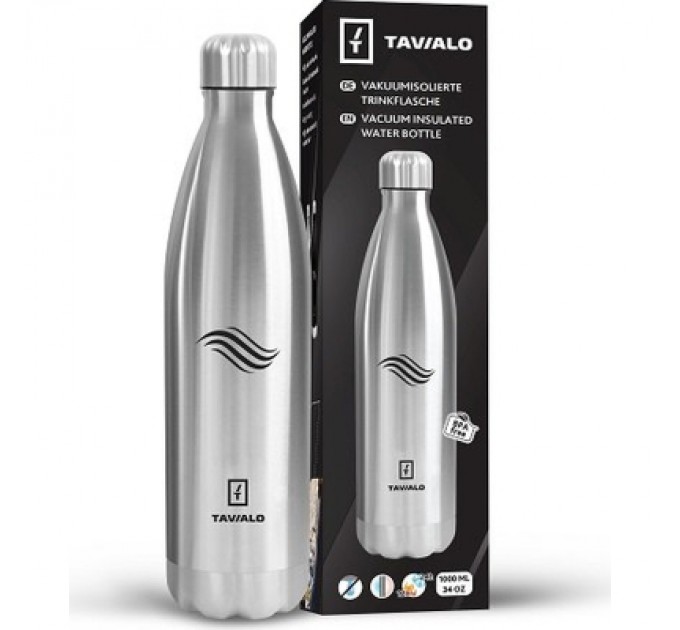 Tavialo Термокружка Tavialo 1 л металевий сріблястий колір (191010109)