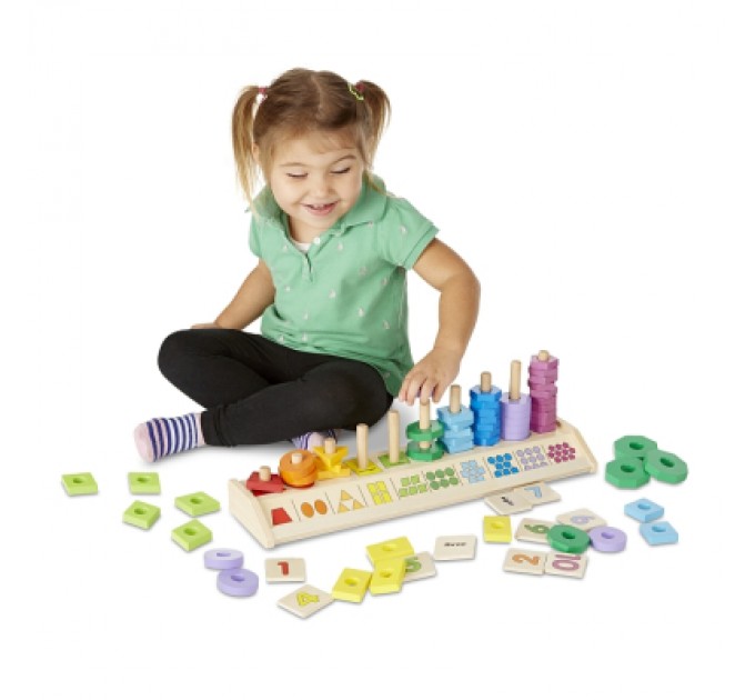 Melissa&Doug Розвиваюча іграшка Melissa&Doug Дерев'яний сортувальник Колір, форма, рахунок (MD19275)