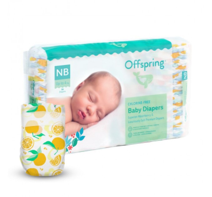 Offspring Підгузки Offspring Tangy Orange розмір NB до 4 кг 56 шт (DP-OI-FAT-NB56P-TGYORN)