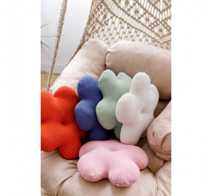 Прованс Подушка Прованс в'язана декоративна Квіточка 40 см М'ятна (033717)